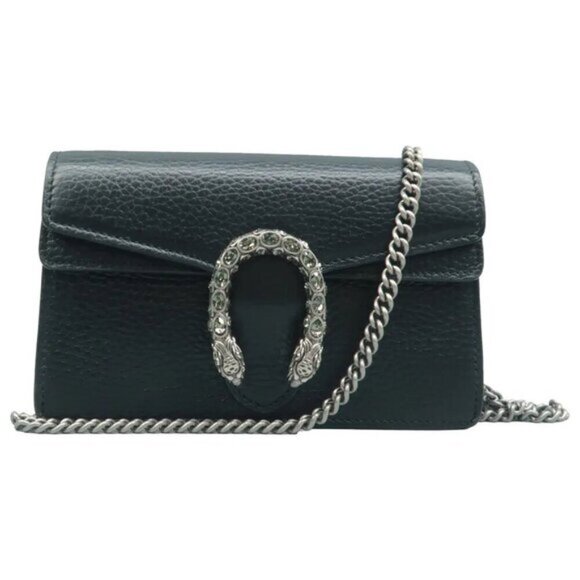 Gucci Dionysus Super Mini Black Leather Shoulder Bag 499-060625